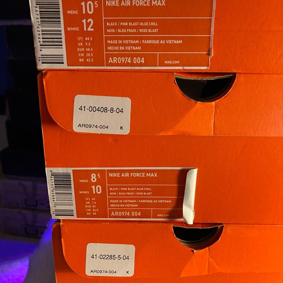 🆕 - Nike ✔️Air Force Max - Black/Pink - M 8.5/10 - Picture 8 of 8